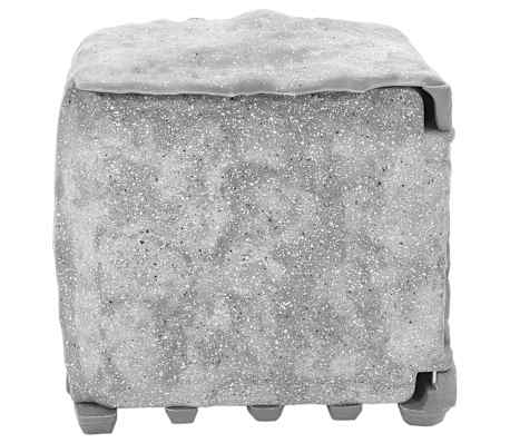 vidaXL Tuinstopcontact met grondpin lichtsensor 4-wegs steenlook grijs