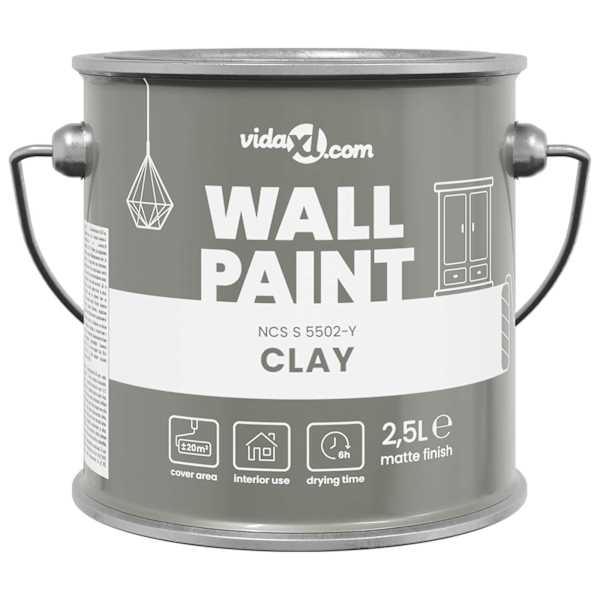 vidaXL Seinav&auml;rv Hall 2,5 L Seinaprindid