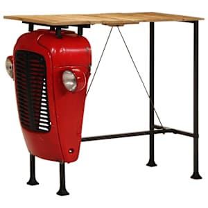 Barový stůl traktor červený a hnědý 55 x 120 x 107 cm mangovník - obrázek 13