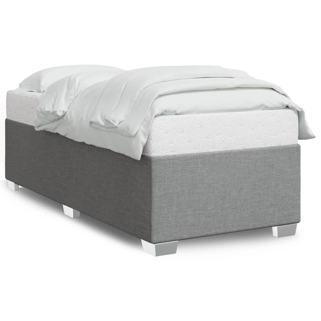 vidaXL Bedframe zonder matras 90x200 cm stof lichtgrijs grijs, foto 3
