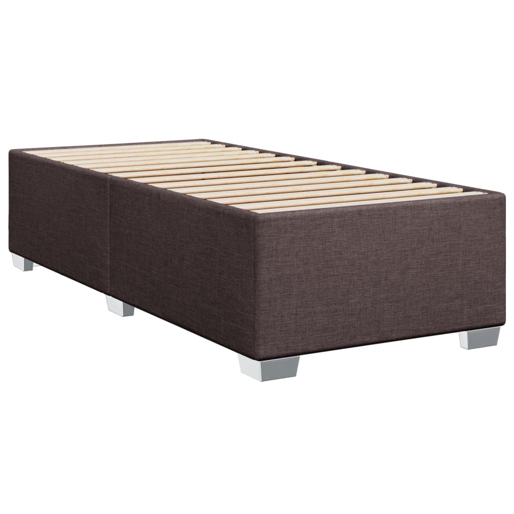 vidaXL Bedframe zonder matras 90x200 cm stof donkerbruin afbeelding
