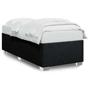 Rám postele bez matrace černý 100 x 200 cm textil - obrázek 2