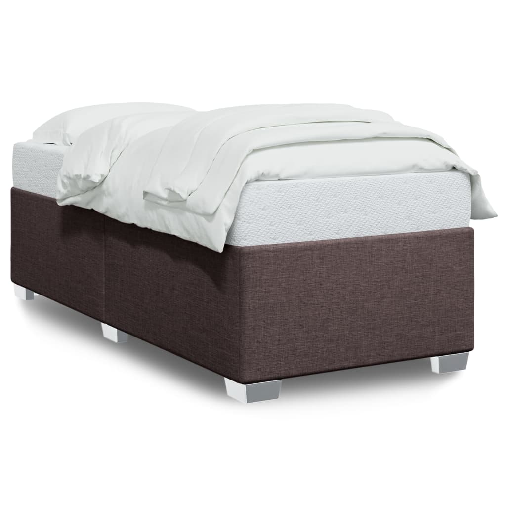 vidaXL Rám postele bez matrace tmavě hnědá 100 x 200 cm textil