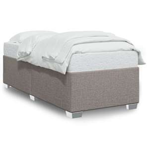 Rám postele bez matrace taupe 100 x 200 cm textil - obrázek 2