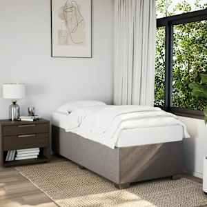 Rám postele bez matrace taupe 100 x 200 cm textil - obrázek 1