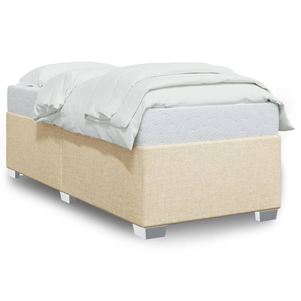 vidaXL Bedframe zonder matras 100x200 cm stof crèmekleurig, foto 3