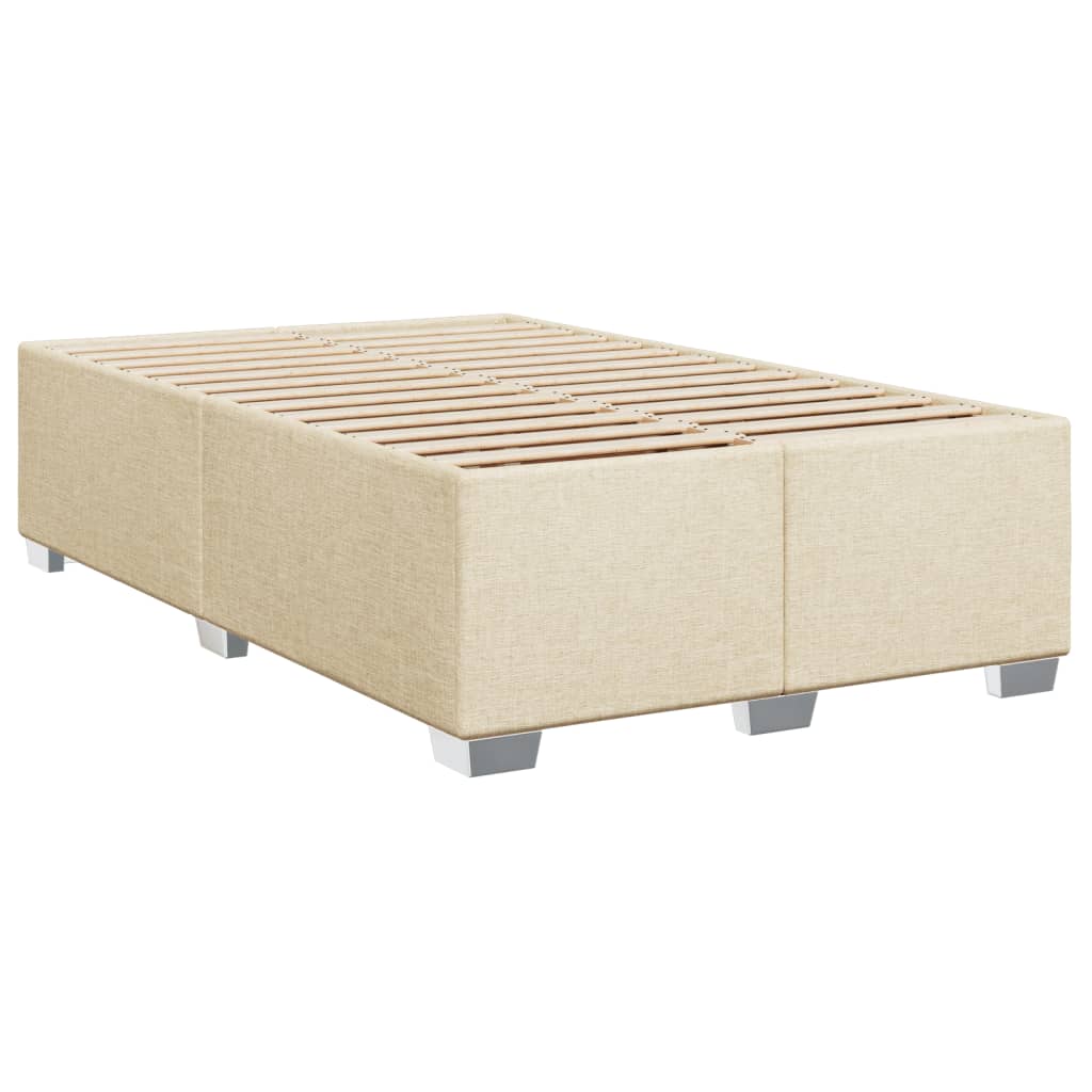 vidaXL Bedframe zonder matras 120x190 cm stof crèmekleurig afbeelding