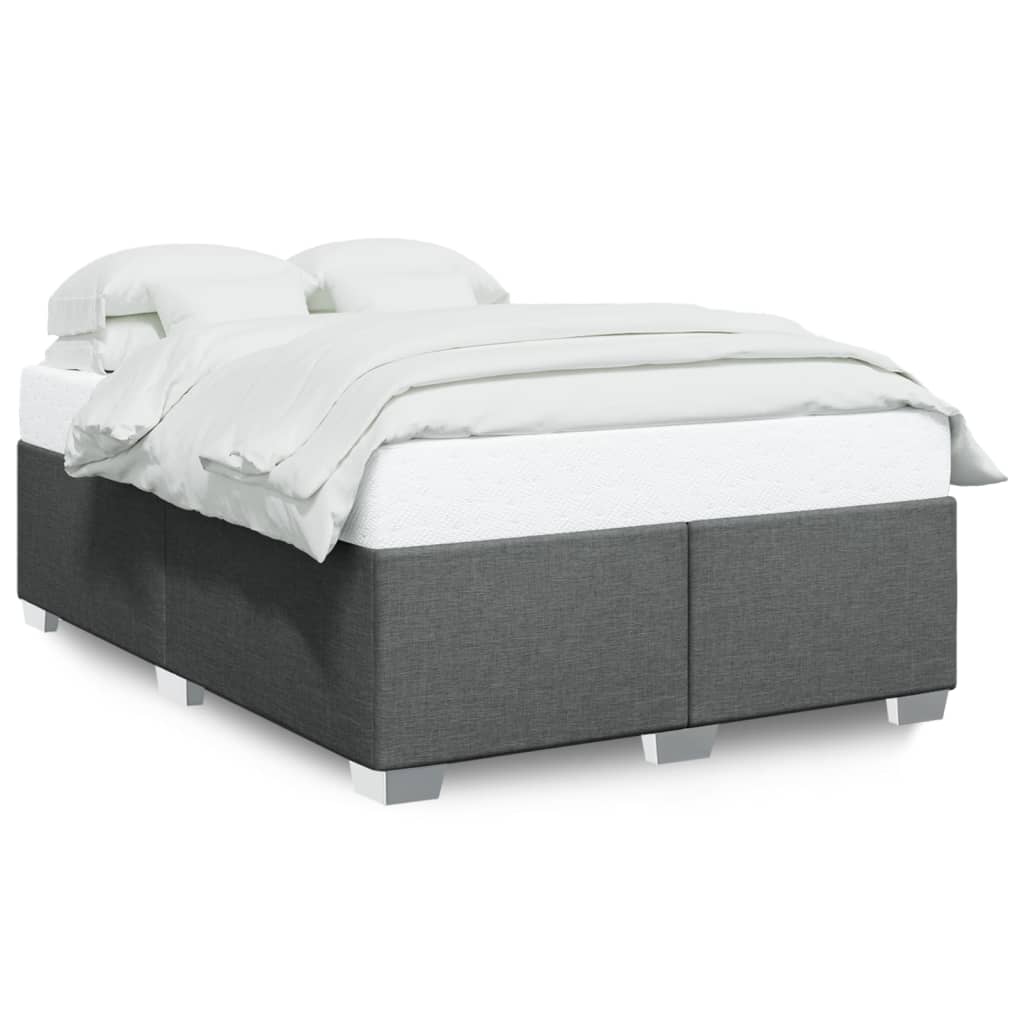 vidaXL Bedframe zonder matras stof donkergrijs 140x190 cm grijs, foto 3