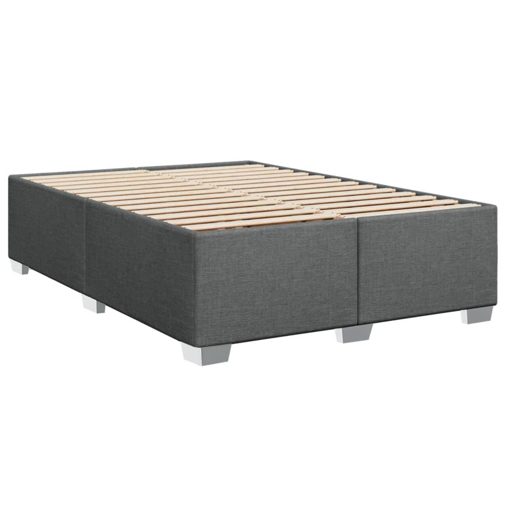 vidaXL Bedframe zonder matras stof donkergrijs 140x190 cm afbeelding