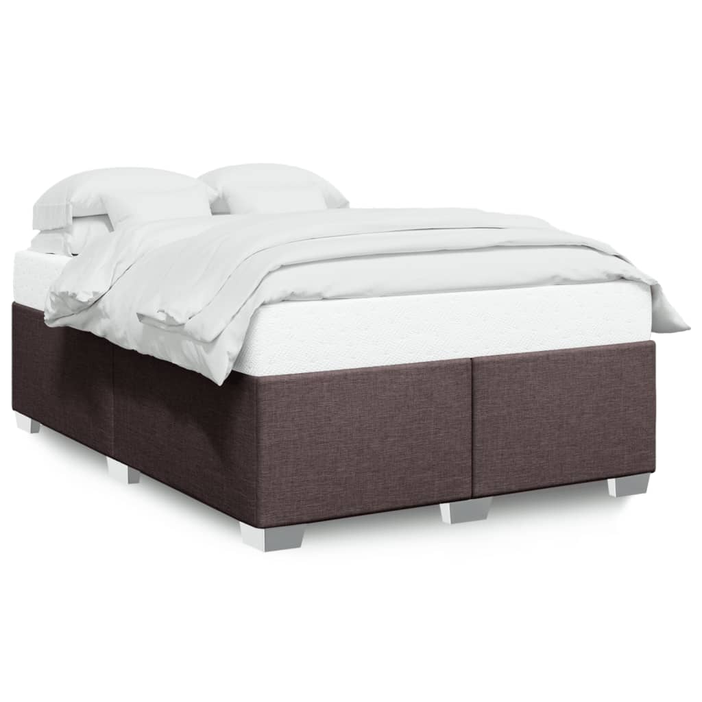 vidaXL Bedframe zonder matras stof donkerbruin 140x190 cm bruin, foto 3
