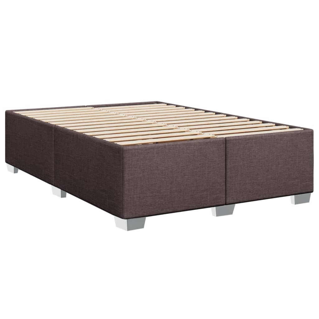 vidaXL Bedframe zonder matras stof donkerbruin 140x190 cm afbeelding