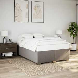 Rám postele bez matrace taupe 140 x 190 cm textil - obrázek 1