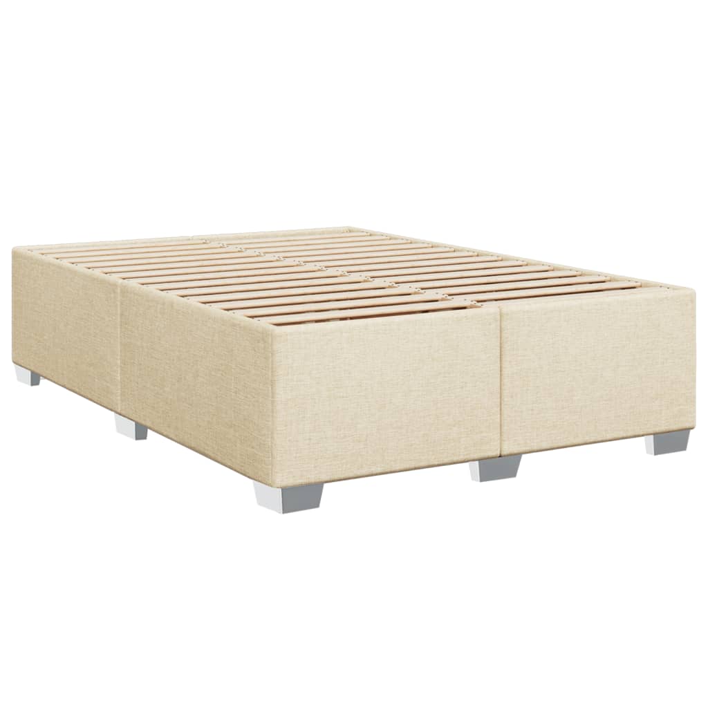vidaXL Bedframe zonder matras stof crèmekleurig 140x190 cm afbeelding