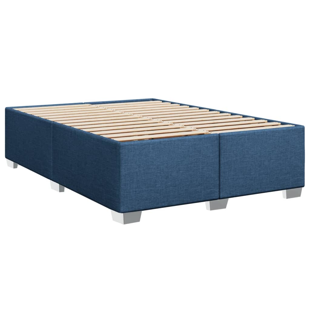 vidaXL Bedframe zonder matras stof blauw 140x190 cm afbeelding