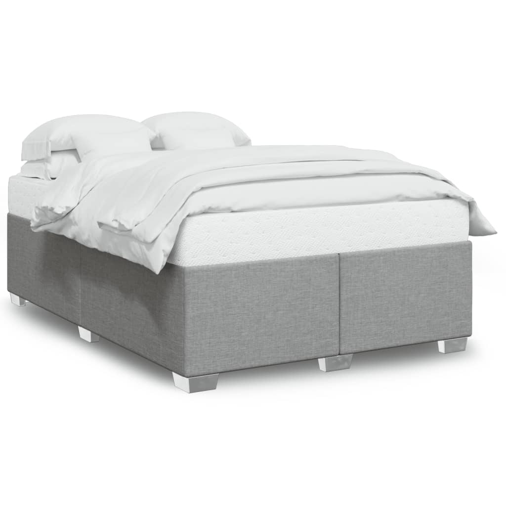 vidaXL Bedframe zonder matras stof lichtgrijs 140x200 cm grijs, foto 3