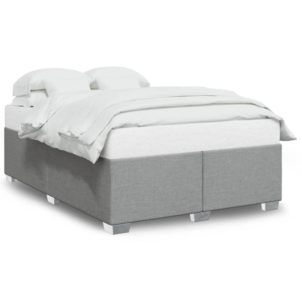 vidaXL Cadru de pat fără saltea, gri deschis, 140x200 cm, textil
