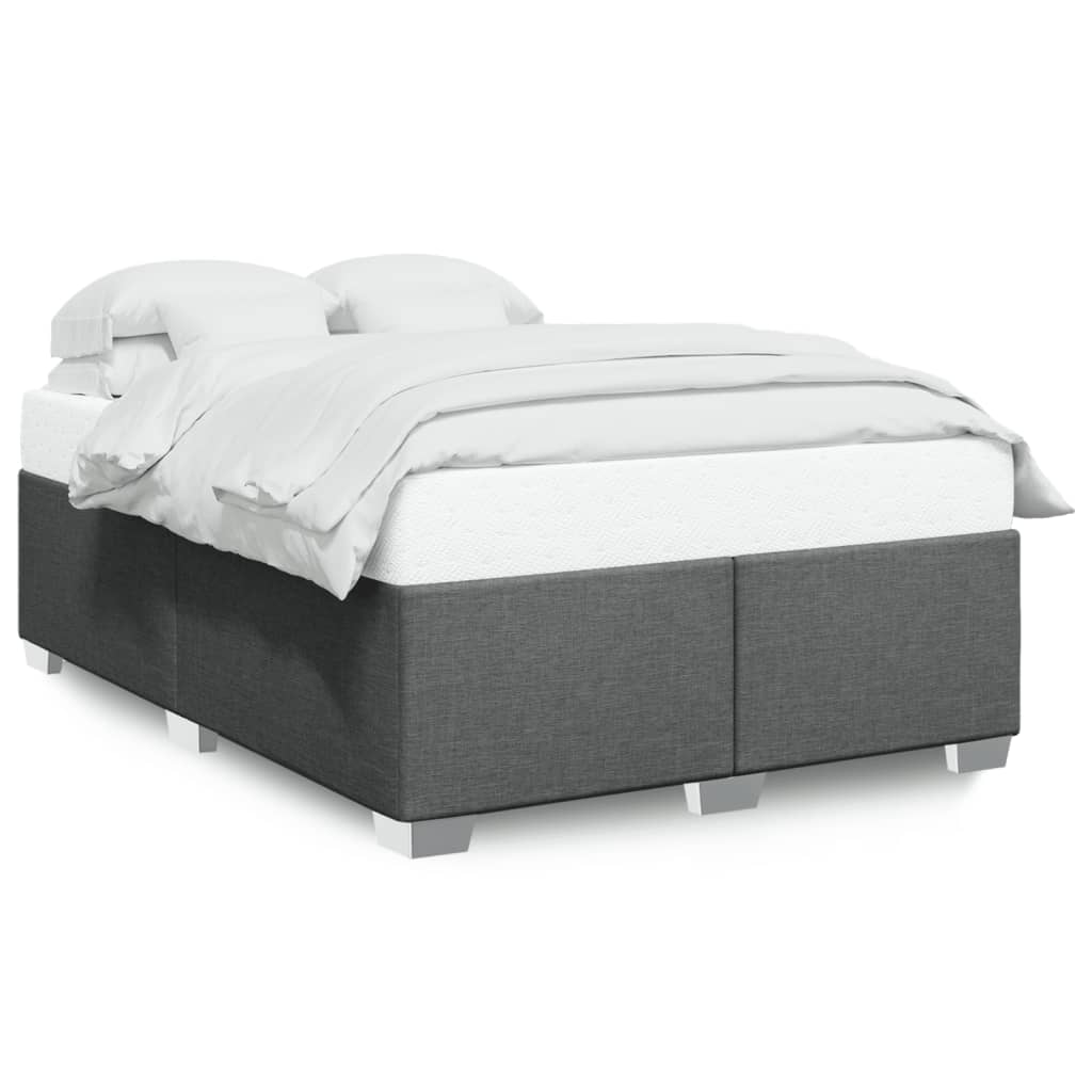 vidaXL Bedframe zonder matras stof donkergrijs 140x200 cm grijs, foto 3