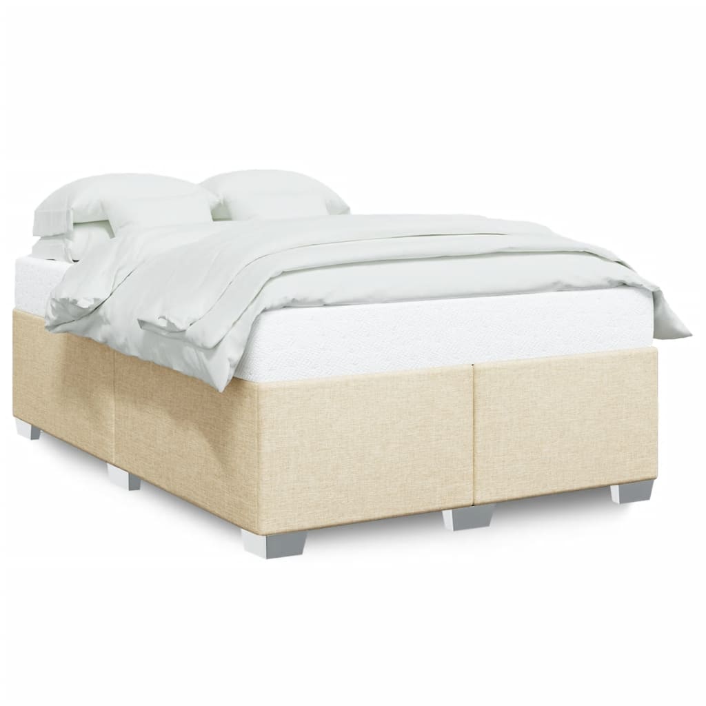 vidaXL Bedframe zonder matras stof crèmekleurig 140x200 cm, foto 3