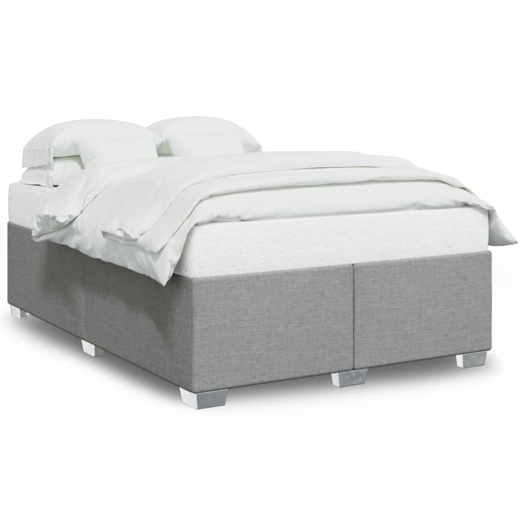 vidaXL Bedframe zonder matras stof lichtgrijs 160x200 cm grijs, foto 3