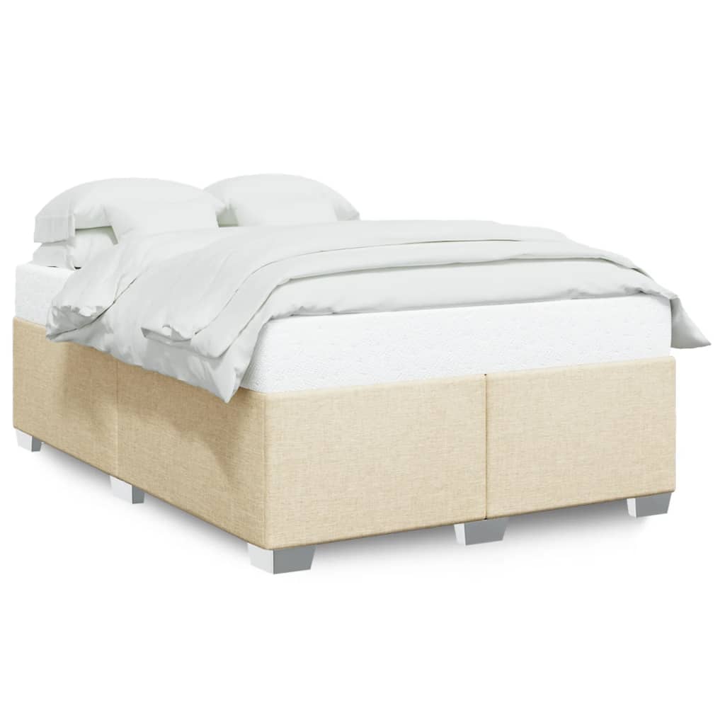 vidaXL Bedframe zonder matras stof crèmekleurig 160x200 cm, foto 3