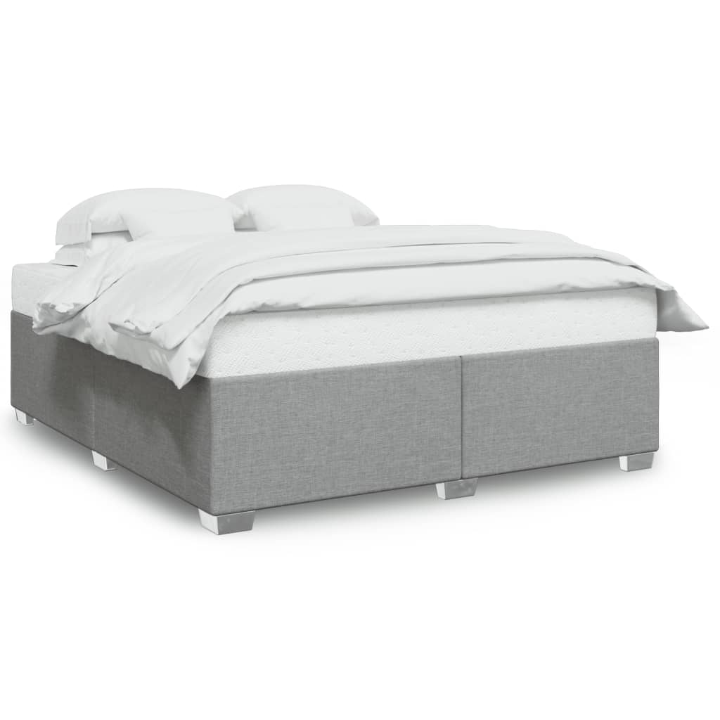 vidaXL Bedframe zonder matras stof lichtgrijs 200x200 cm grijs, foto 3