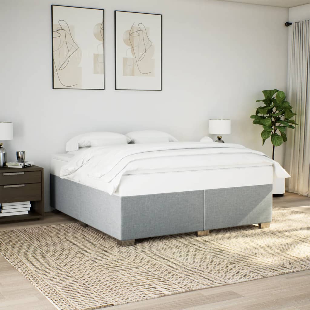 vidaXL sengeramme uden madras 200x200 cm stof lysegrå