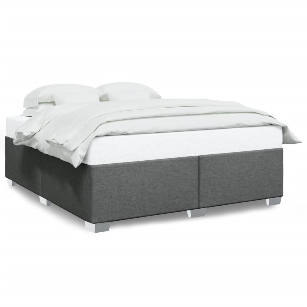 vidaXL Bedframe zonder matras stof donkergrijs 200x200 cm grijs, foto 3