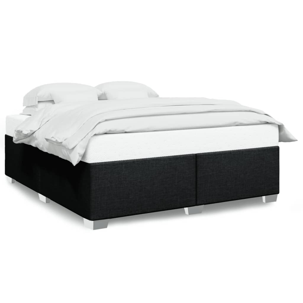 vidaXL Bedframe zonder matras stof zwart 200x200 cm, foto 3