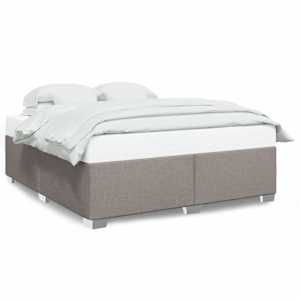 Rám postele bez matrace taupe 200 x 200 cm textil - obrázek 2