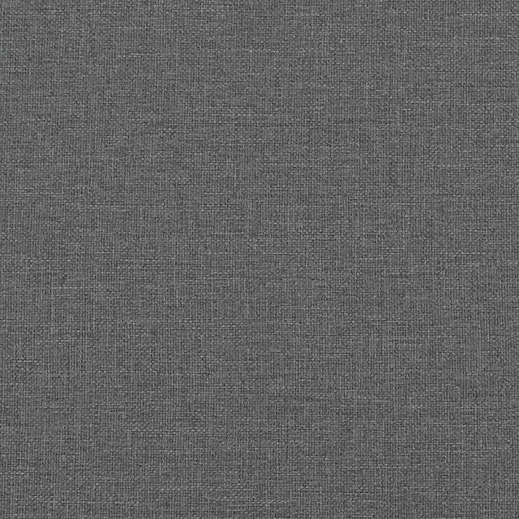 Bed Frame without Mattress Dark Grey Double Fabric - Image 8