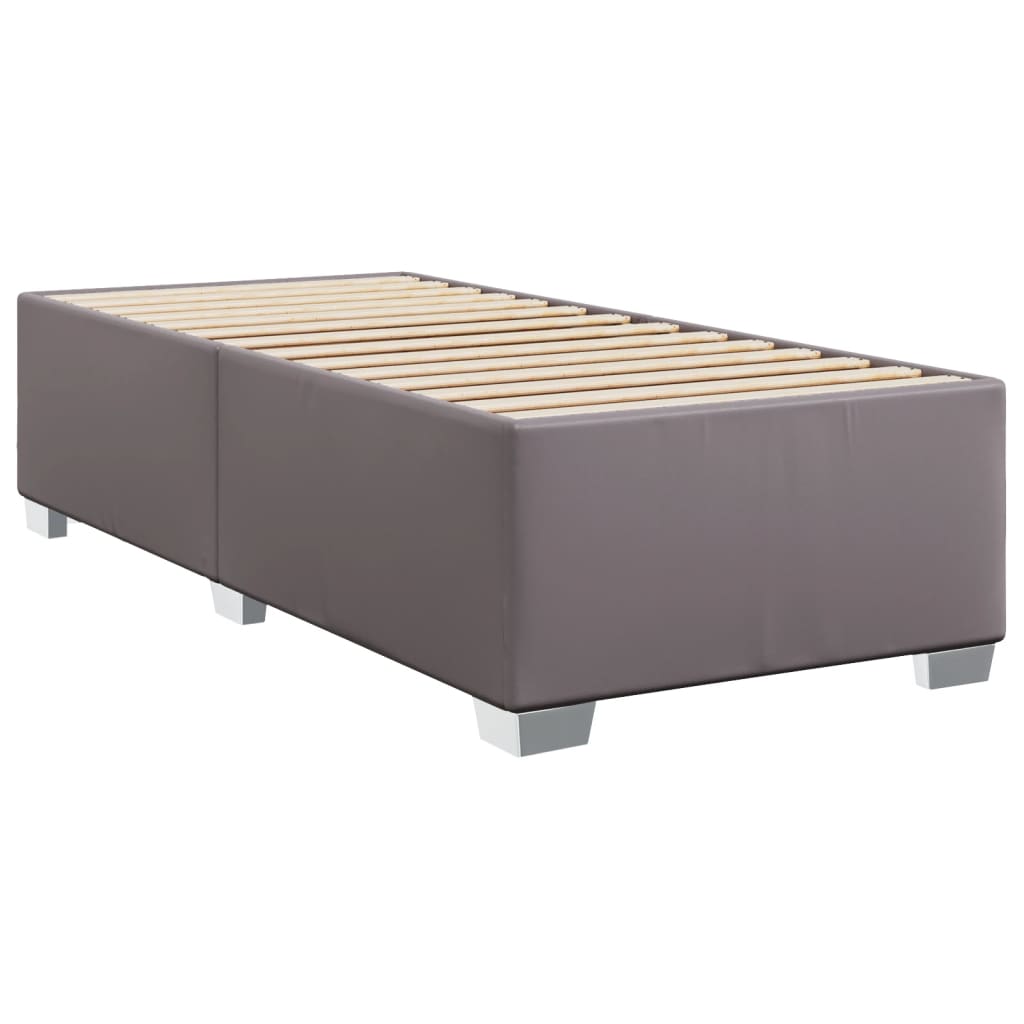 vidaXL Bedframe kunstleer grijs 90x190 cm afbeelding