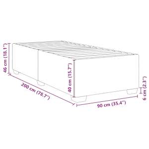 Rám postele šedý 90 x 200 cm umělá kůže - obrázek 9