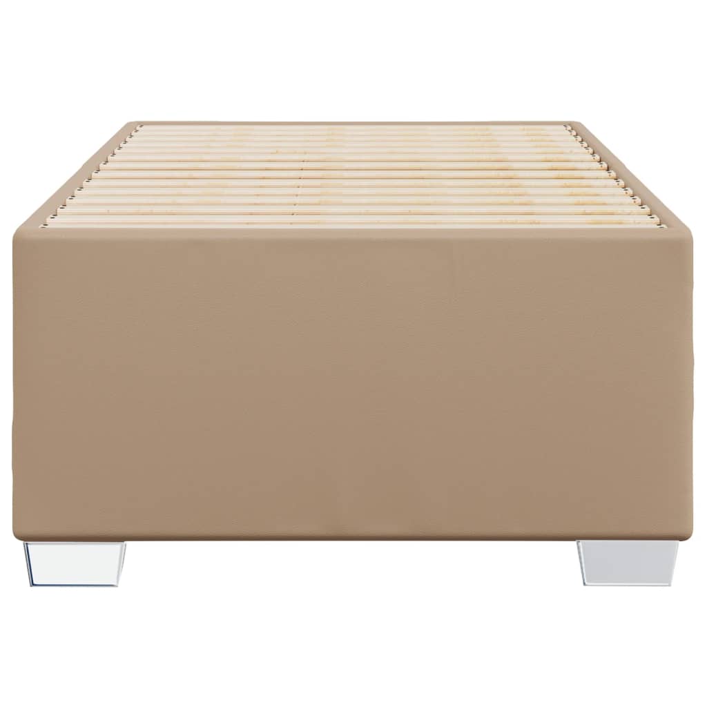 vidaXL Bedframe kunstleer cappuccinokleurig 90x200 cm bruin, foto 4