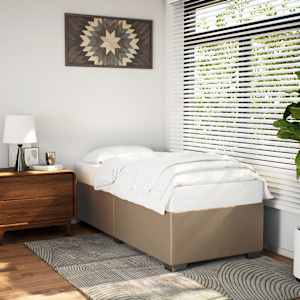 Posteljni okvir kapučino 90x200 cm umetno usnje