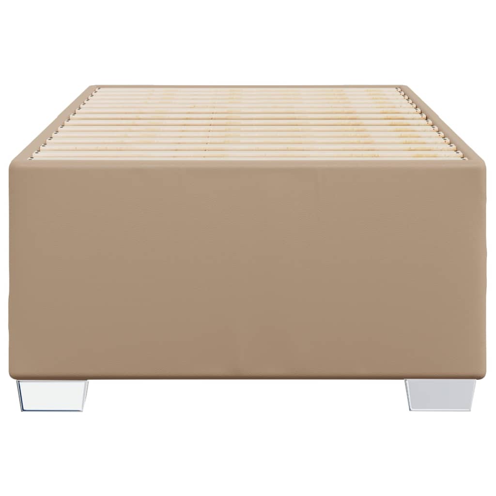 vidaXL Bedframe kunstleer cappuccinokleurig 100x200 cm bruin, foto 4
