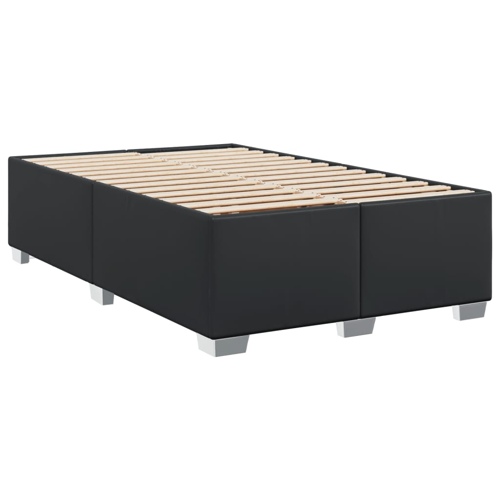 vidaXL Bedframe zonder matras 120x190 cm kunstleer zwart, foto 2