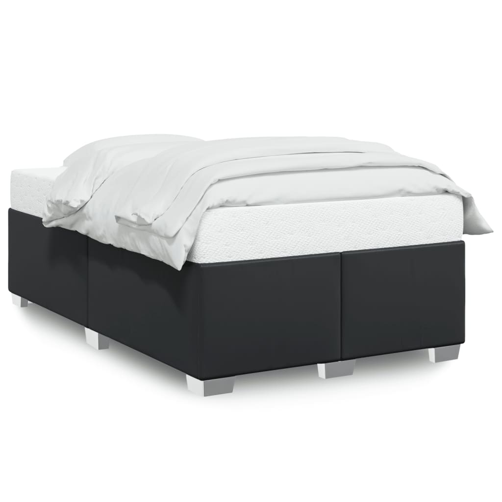 vidaXL Cadru de pat, negru, 120x200 cm, piele ecologică