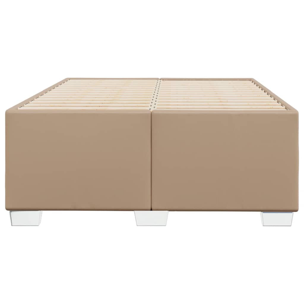 vidaXL Bedframe kunstleer cappuccinokleurig 120x200 cm bruin, foto 4
