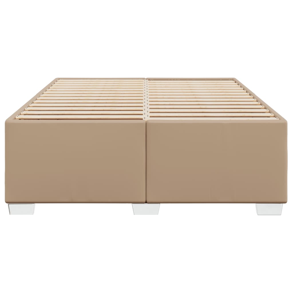 vidaXL Bedframe kunstleer cappuccinokleurig 140x190 cm bruin, foto 4