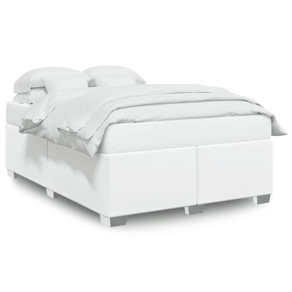 vidaXL Bedframe kunstleer wit 140x200 cm, foto 3