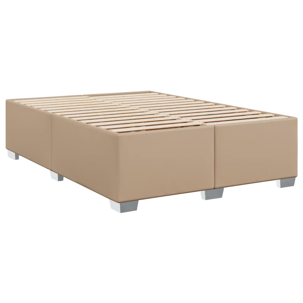 vidaXL Bedframe kunstleer cappuccinokleurig 140x200 cm afbeelding