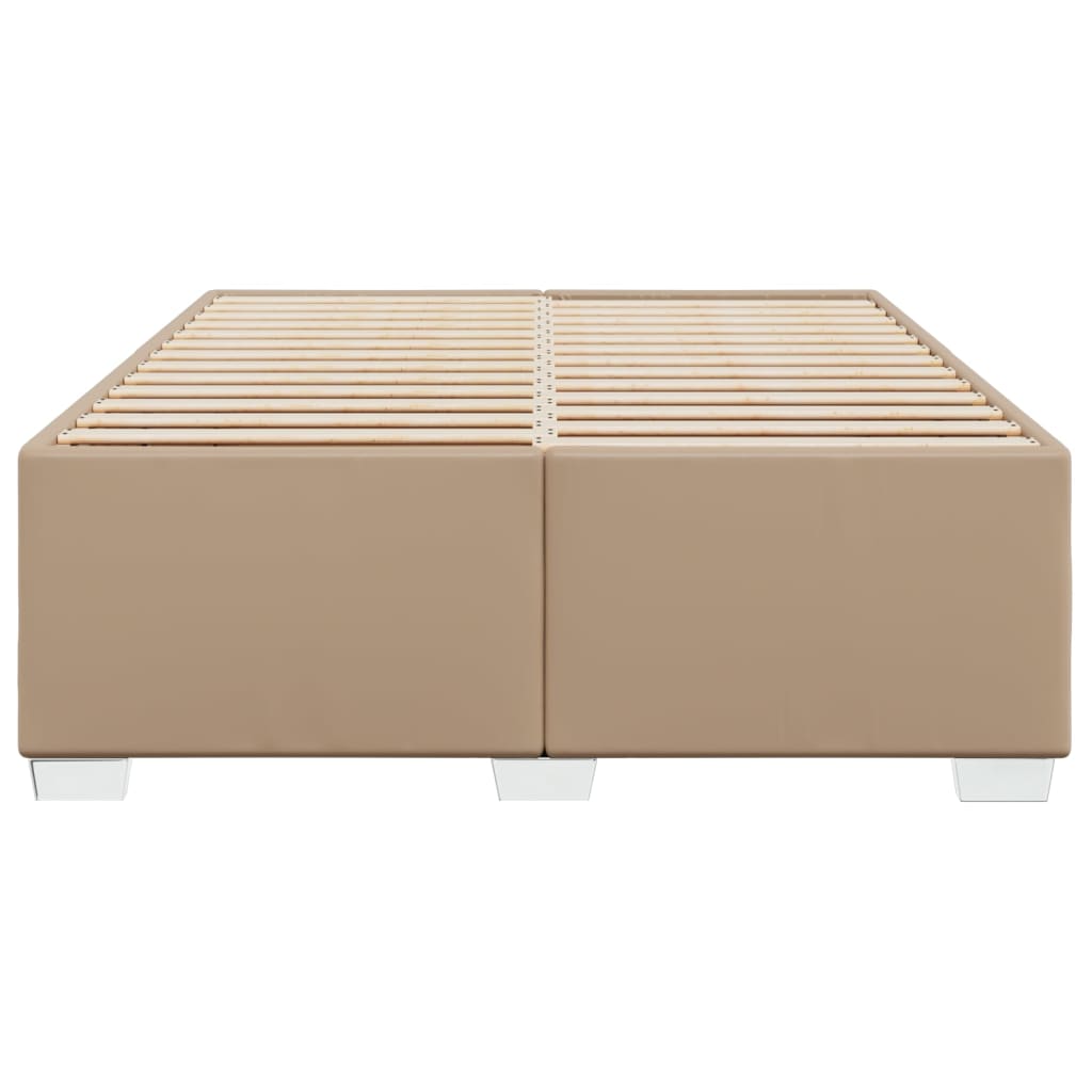 vidaXL Bedframe kunstleer cappuccinokleurig 140x200 cm bruin, foto 4
