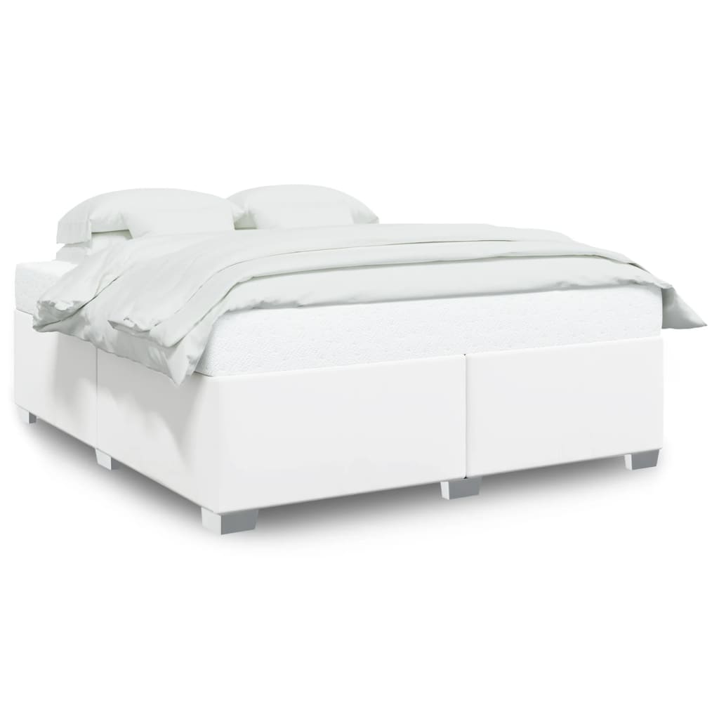 vidaXL Rám postele bílá 200 x 200 cm umělá kůže