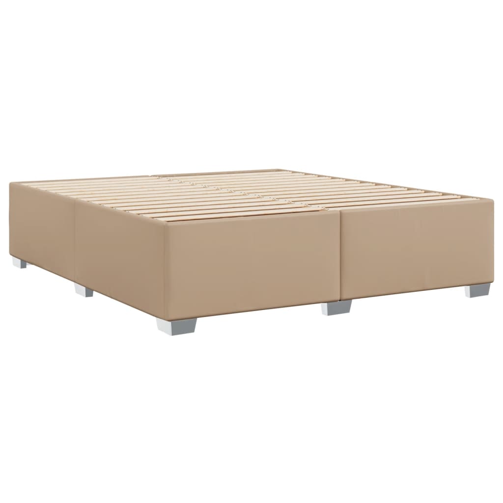 vidaXL Bedframe kunstleer cappuccinokleurig 200x200 cm afbeelding