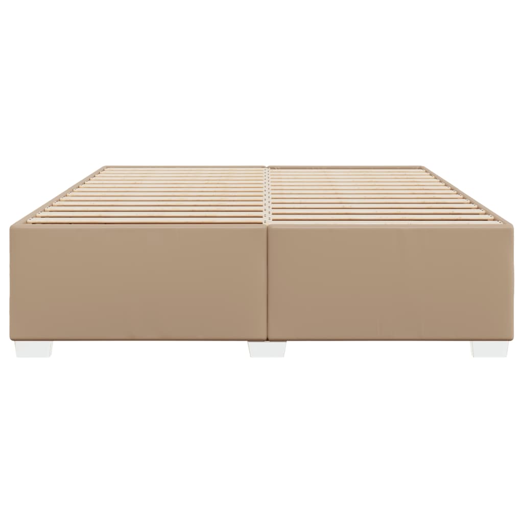 vidaXL Bedframe kunstleer cappuccinokleurig 200x200 cm bruin, foto 4