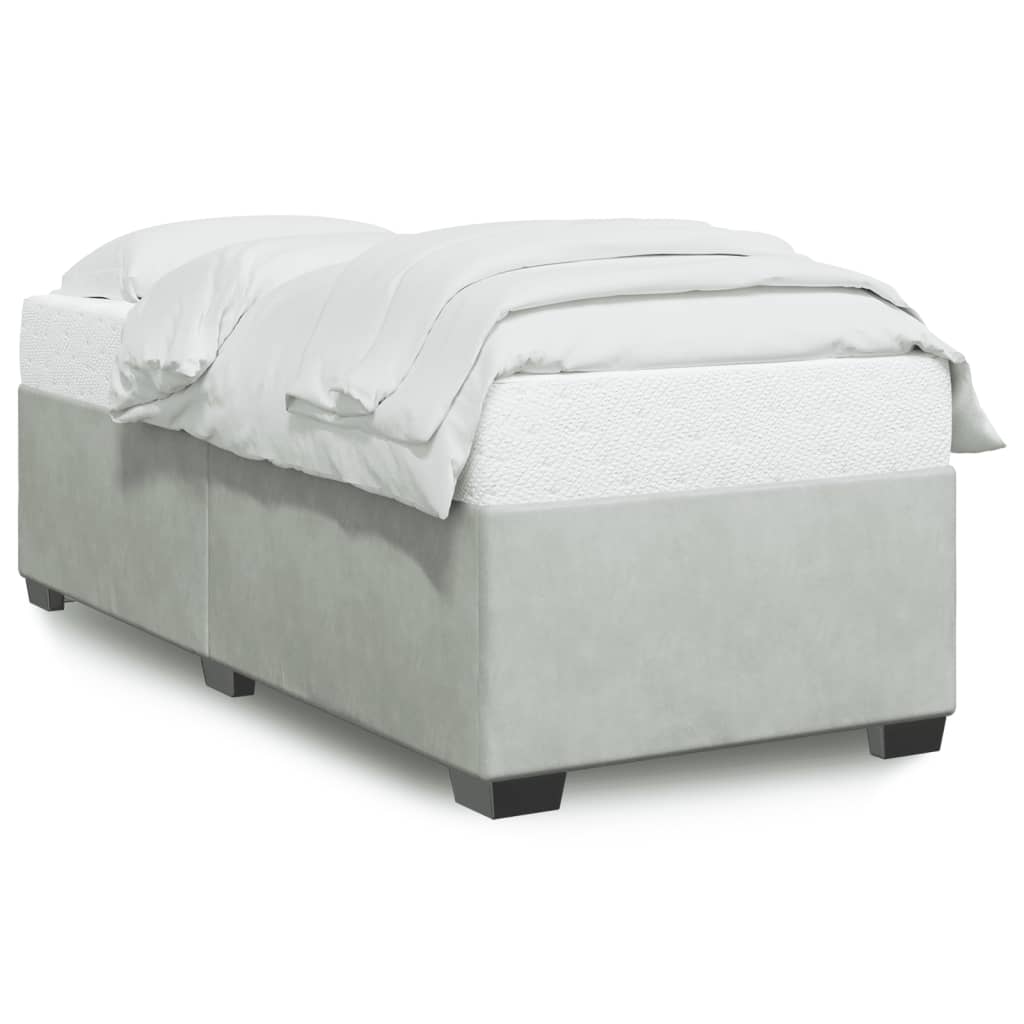 vidaXL Bedframe zonder matras 80x200 cm fluweel lichtgrijs grijs, foto 3