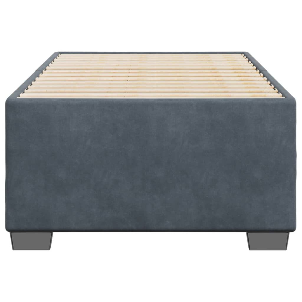 vidaXL Bedframe zonder matras 80x200 cm fluweel donkergrijs grijs, foto 4