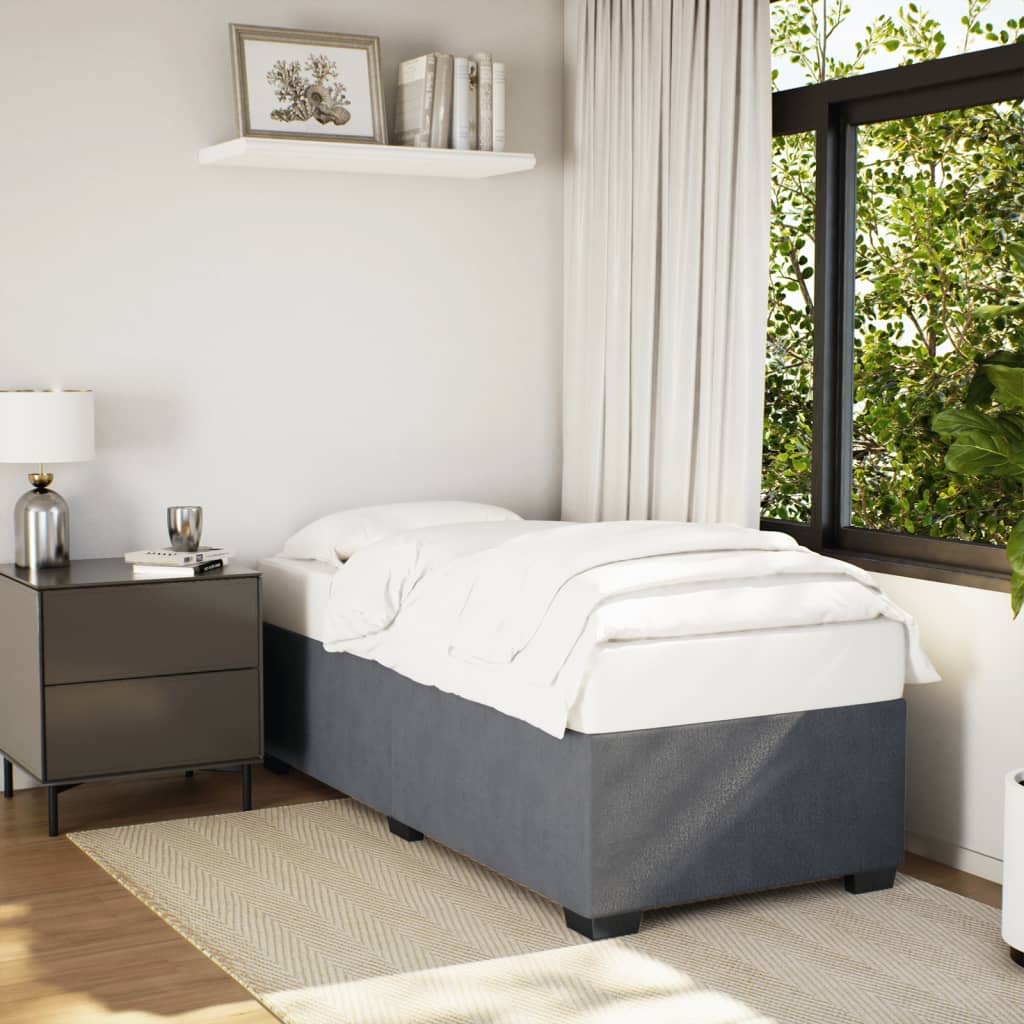 vidaXL Sengeramme uden madras Mørkegrå 80x200 cm Fløjl