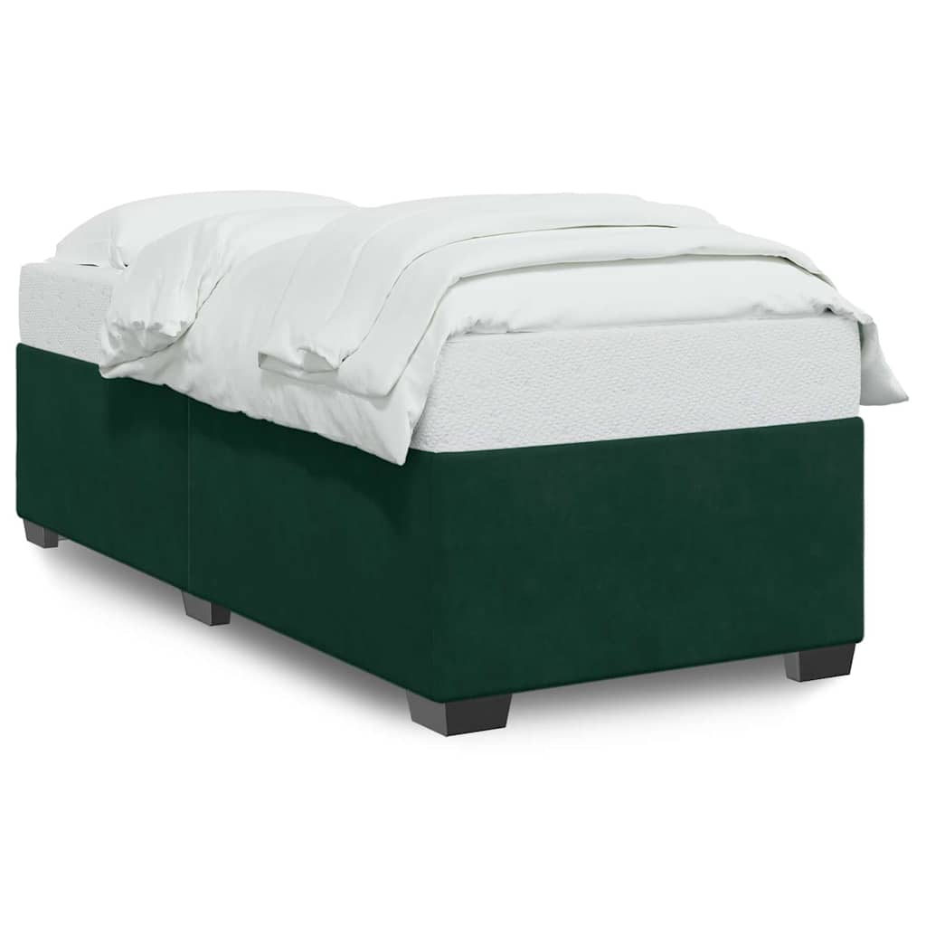 vidaXL Bedframe zonder matras 80x200 cm fluweel donkergroen groen, foto 3