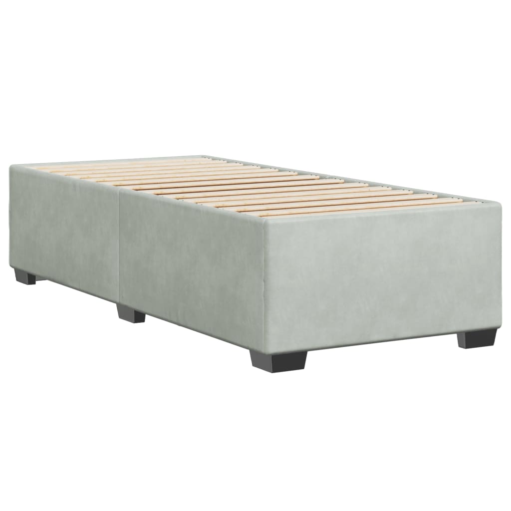 vidaXL Bedframe zonder matras 90x190 cm fluweel lichtgrijs afbeelding